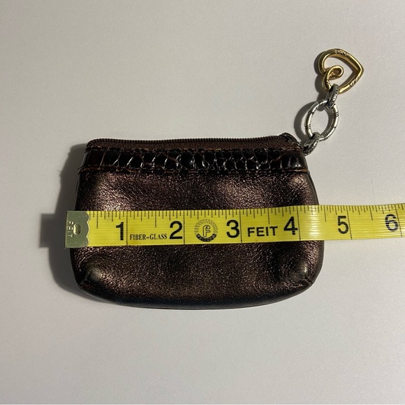 BRIGHTON Soft Leather Brown Coin Purse Pouch & Card Holder Zip Mini - Picture 3 of 12